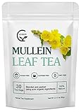 Mullein Leaf Tea Bags - Lungs Cleanse and Respiratory Support, Herbal Teas, Caffeine Free, 30 Tea Bags