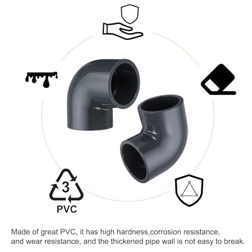 Codo de 90 grados de PVC de 2 vías para tuberías de desagüe y muebles de jardín 7