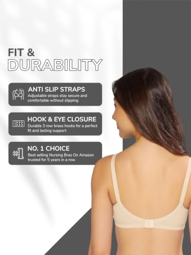 Image of MomToBe Women's Cotton Full Cup Non-Padded Feeding Bra /Nursing Bra /Maternity Bra
