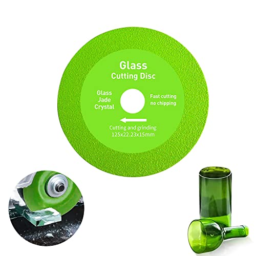 OneNine Glass Cutting Disc, 125 x 22.23 mm, Professional Diamond Disc, Quick Precise Cutting Saw Blades for Tiles, Glass, Granite and Porcelain for Angle Grinder