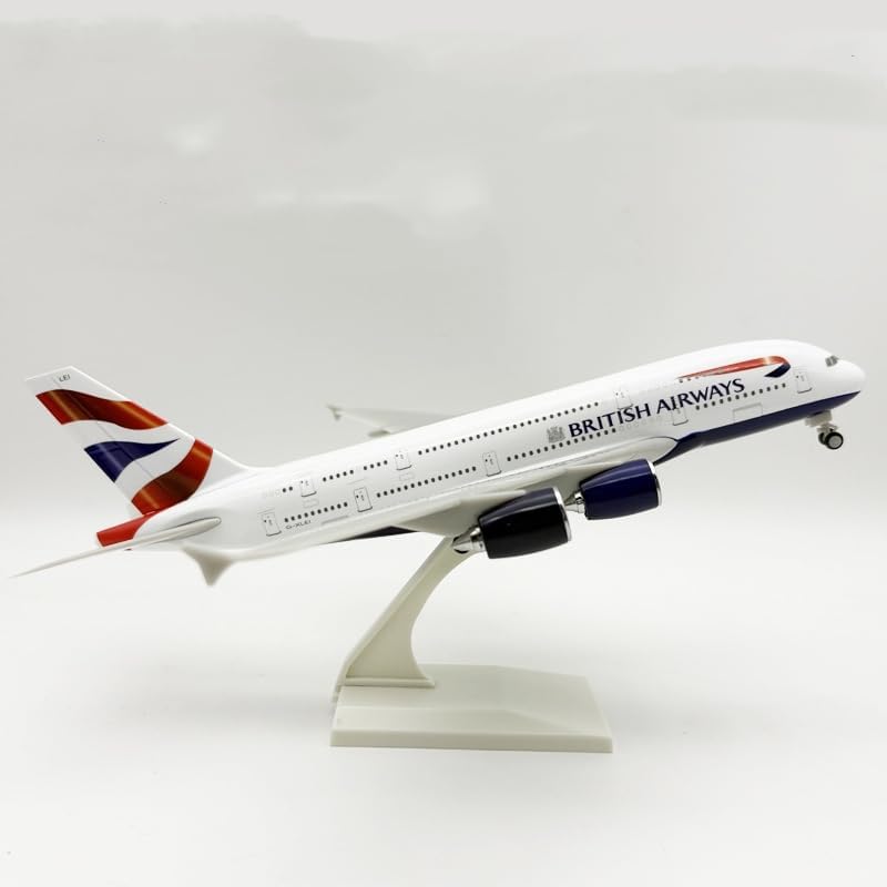 12 inches (30 cm) British Airways A380 Airplane Model Kit Resin Aircraft Model with Table Stand for Aviation Enthusiast Gift or Display Decorations