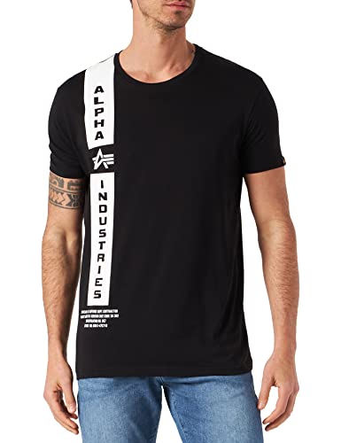 ALPHA INDUSTRIES Herren T-Shirt 'Dark Side' – 100% Baumwolle, Regular Fit, Mit Großem NASA-Logo Print