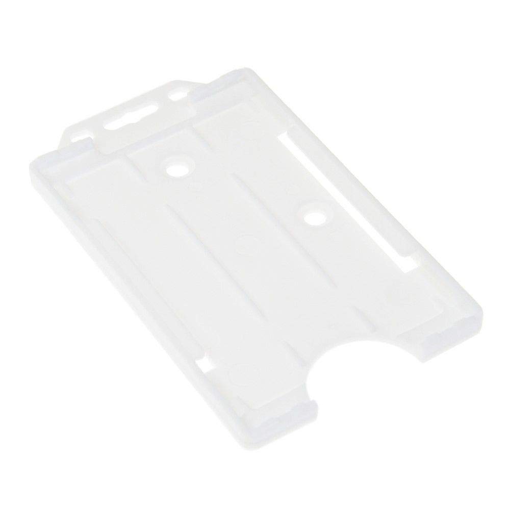 Single Sided Open Faced Rigid ID Card Badge Holders - Vertical/Portrait - Clear - Pack of 100