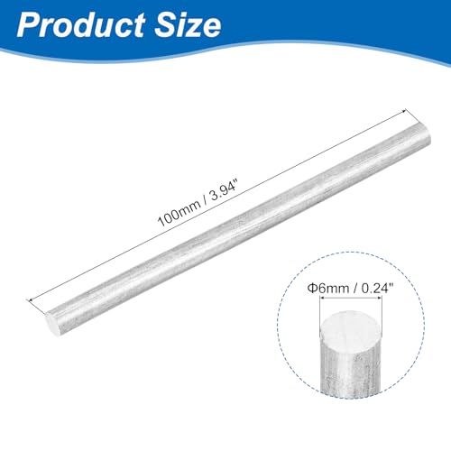 QUARKZMAN 1 Stück Zinkstab 99 995% Hohe Reinheit Fester Zinkstab 1/4\(6mm) Durchmesser 4\(100mm) Länge Zink Metallstab Anode Gute Leitfähigkeit Für Experimente Forschung DIY Basteln