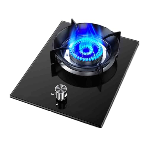 ガスストーブ、5.2KWバーナー、ガス/LPガス変換ストーブ、強化ガラス鋳鉄ポットラック、フレームアウト保護付き、家庭用キッチン用(LPG)