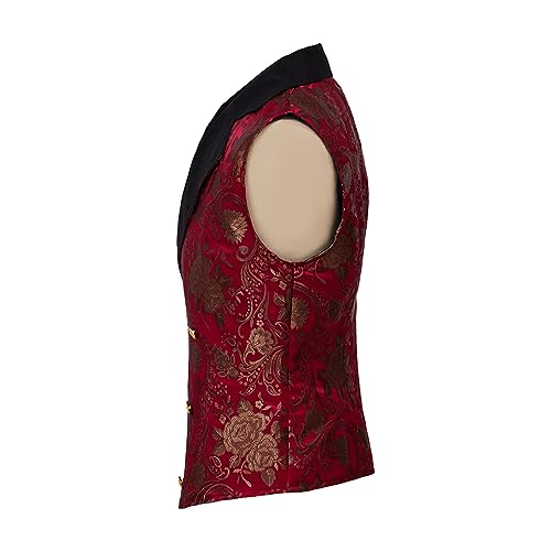 VEECOOCOS Mens Victorian Vest Tudor Suit Vest Renaissance Steampunk Gothic Waistcoat3