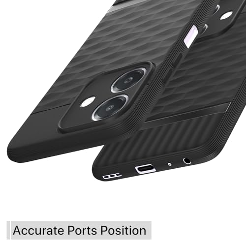 Image of Pikkme Back Cover for Oppo A3x 5G / A3x 4G / A3 5G Camera Protection 3D Hexa Cube Design Silicone Protective Bumper Case (Black)