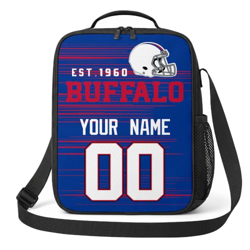 Image of Buffalo Lunch Bag Custom Name and Number Personalized Gifts | Custom Personalized Lunch Box for Men Women