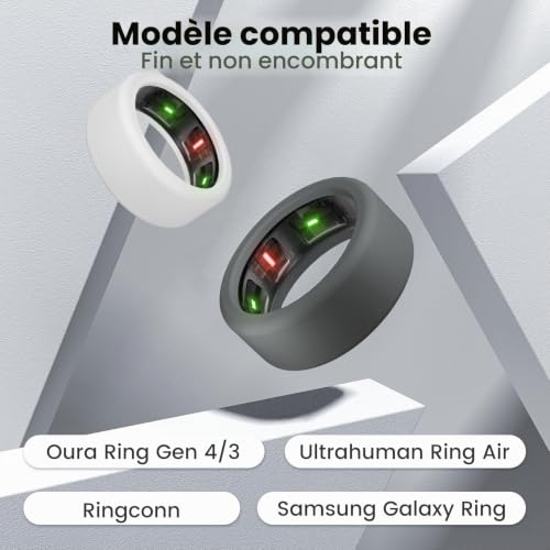 SimpleThings Smart Ring Protector compatible avec Oura Ring Gen4/3, RingConn/Ultrahuman/Samsung Galaxy, étui de protection anti-rayures en silicone, M：11/12/13/14/15, Silicone, Aucune pierre précieuse – vue 2