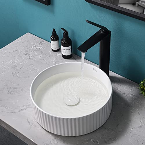 Davivy 14'' Round Vessel Sink With Pop Up Drain,Bathroom Vessel Sink,Bathroom Sinks Above Counter,Round Bathroom Sink,White Vessel Sink,Ceramic Vessel Sink,Round Sinks For Bathrooms #TOP3