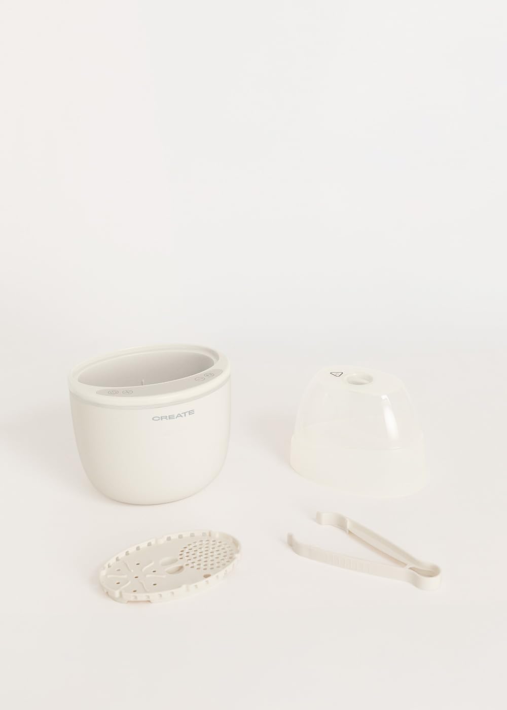 CREATE/BABY BOTTLE WARMER/Chauffe-biberon et stérilisateur 2 biberons blanc cassé/Fonction de cuisson à la vapeur, capteur de température NTC, programmable, 300W