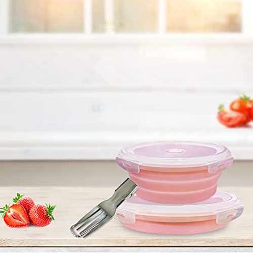 Zcsiborui 800 Ml Collapsible Camping Bowl With Lid-Silicone Foldable Travel Bowl -Expandable Reusable Portable Bowl-Microwave And Fridge Storage Bowl For Travel, Camping, Hiking #TOP6