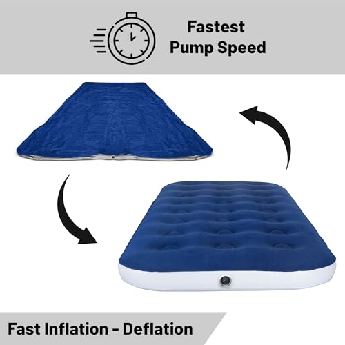 Treaton, 8.5-Inch Durable Luxury Inflatable Air Mattress with Comfort Coil Technology and High Capacity Pump, Good for Camping, Home and Portable Travel, 72\" x 28.7\", Blue - Thumbnail 3
