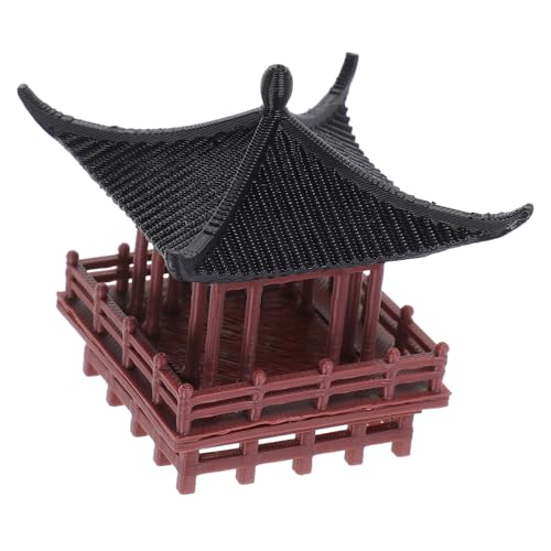 Tofficu Statua Padiglione Cinese in Plastica Miniatura, Decorazione Bonsai e Micro-Paesaggio, Ornamento da Giardino e Interni per Decorazioni Sceniche