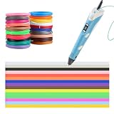 15 pezzi 15 colori 3D penna PLA filamenti ricarica 1,75 mm, filamento 3D, penna 3D, set universale compatibile con la maggior parte delle penne 3D da 1,75 mm, con mine PLA, lunghezza 5 m