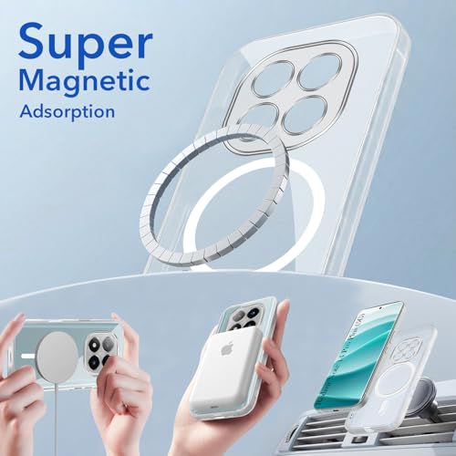 Image of Jkobi Lifetime Anti-Yellow MagSafe Compatible Clear Back Cover Case for Redmi Note 14 Pro Plus (Sleek Hard Crystal | Shockproof and Camera Protection)