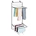 mDesign Tendedero Plegable – Tendedero Vertical de Metal Que Ahorra Espacio para Colgar en la Puerta – Tendedero portátil con Dos Niveles para baño o Sala de la Colada – Gris