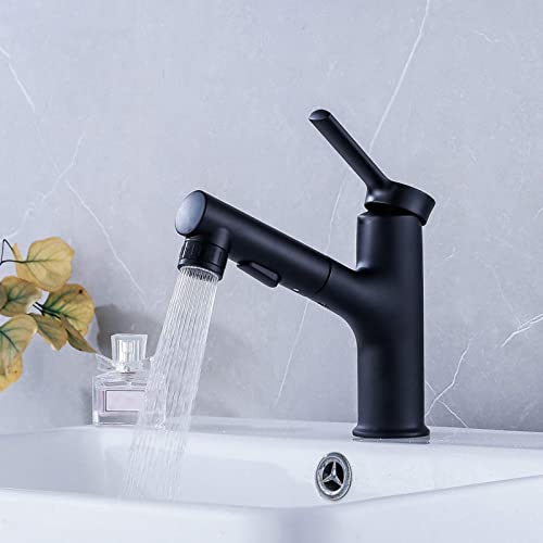 Mitigeur d'évier en laiton noir avec bec pivotant réglable - 3