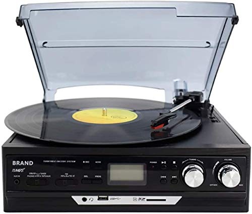 Retro Bluetooth Record Player & Multimedia Center with Built-in Speakers – 3-Speed Turntable, CD Player, AM/FM Radio… - Les Beatles, Paul McCartney, John Lennon, RIngo Starr, George Harrison Retro Bluetooth Record Player & Multimedia Center with Built-in Speakers - 3-Speed Turntable, CD Player, AM/FM Radio… – Image 4