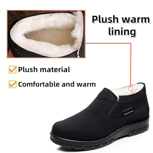 Asifn Men's Snow Boots Fashion Light Weight Comfortable Hiking Outdoor Walking Boots Waterproof Warm Fur Lined Booties2