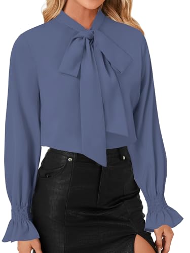 Image of LYANER Women's Bow Tie Neck Business Work Blouse