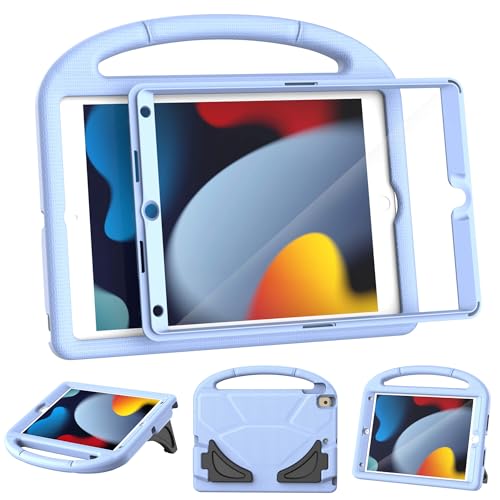 Image of Kids Case for iPad 9th /8th /7th Generation, iPad 10.2 Kids Case with Built-in Screen Protector, Durable Shockproof Handle Stand Protective Cover for iPad 10.2 Inch 2021 /2020 /2019, Light Blue