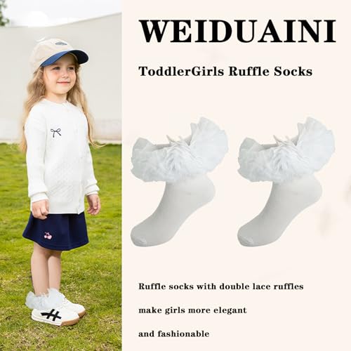Baby Girl Socks Turn Cuff Double Lace Big Ruffle Socks for Toddlers2