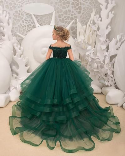 Tiered Tulle Flower Girl Dresses for Wedding Appliques Ruffles Pageant Dress Princess Kids Formal Prom Ball Gowns3