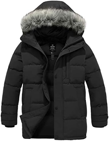 Wantdo Men's Down Jacket Winter Thicken Coat Warm Puffer Jacket Snow Coat with Fur Hood