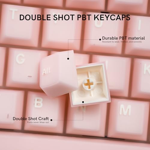 Image of dagaladoo Pink Keyboard keycaps,Double Shot PBT keycaps Jade