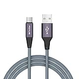 Gray Braided 6ft Long Type-C Cable Rapid Charger Sync USB Wire USB-C Power Data Cord for Straight Talk Samsung Galaxy Note9 - Straight Talk Samsung Galaxy S8 - Straight Talk Samsung Galaxy S8+