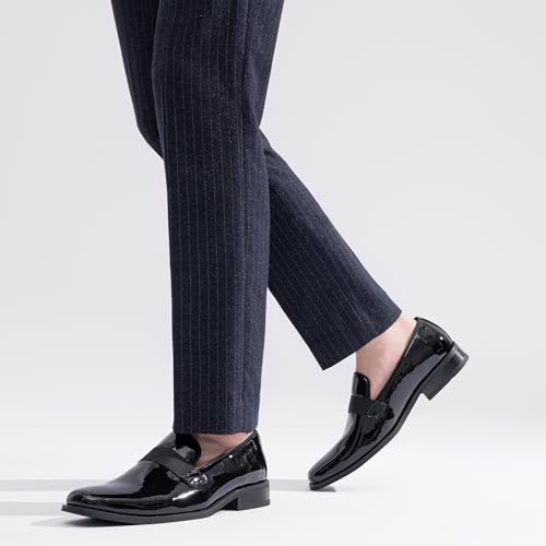 Jousen Men's Tuxedo Shoes Black Dress Shoes for Men Business Formal Mens Loafers Slip On4