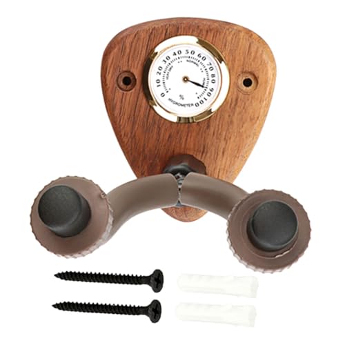 JEWEDECO ダークウッドの吊り下げフック温度計と湿度計 t117 壁用ギターハンガー ピック guitar stand hygrometer ギターホルダーウォールマウント 湿度計 木製