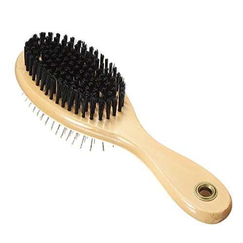 Combo Pin & Bristle Grooming Brush for Dogs and Pets with Durable Handle - Image 3