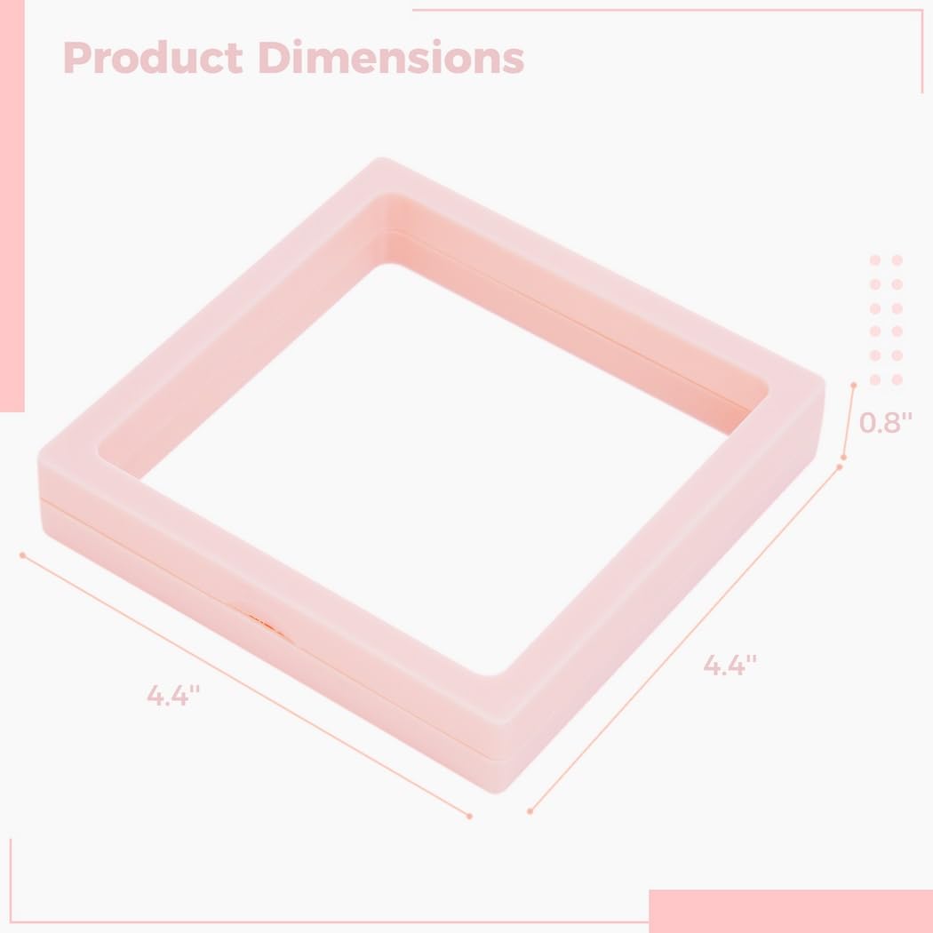 Pudełko do pakowania paznokci, 14 szt., pływająca ramka 3D, stojak ekspozycyjny do salonu paznokci, etui do przechowywania paznokci, 10,9 x 10,9 cm
