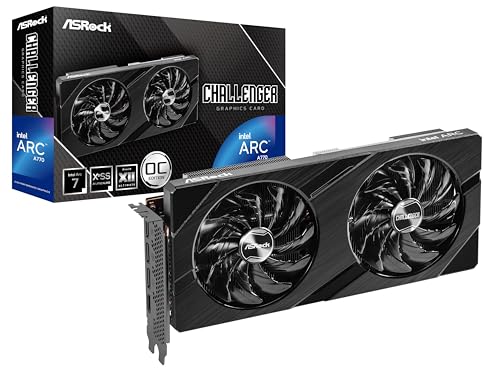 Placa de Vídeo ASRock Arc A770 Challenger OC, 16GB, GDDR6, 256-Bit, Preto