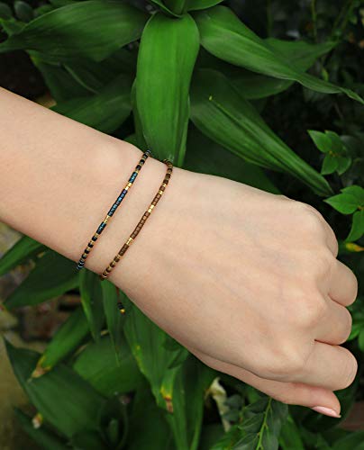 Image of C.QUAN CHI Handmade Friendship Beaded Bracelet Adjustable Colorful Miyuki Beads Bracelet