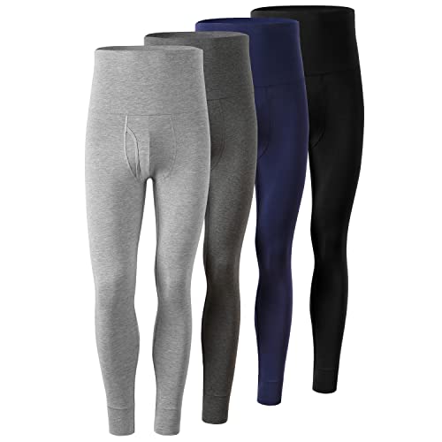 Ouruikia Men's Thermal Underwear Bottoms High Waist Thermal Pants Keep Warm Long Johns Pants4