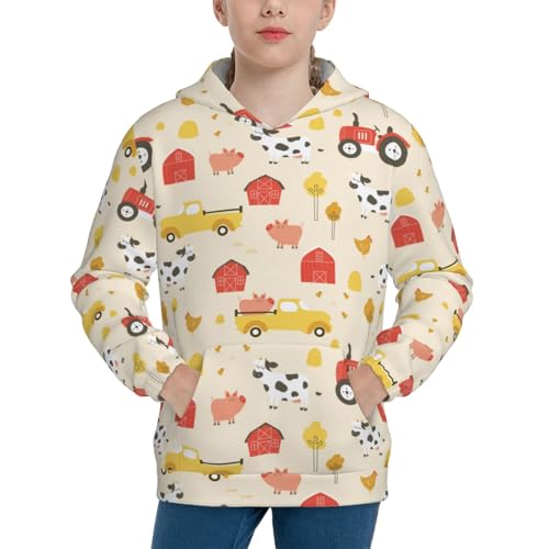 Farm Animals Kids Pullover Hoodies Boys Sweatshirts Girls Athletic Clothes with Pocket