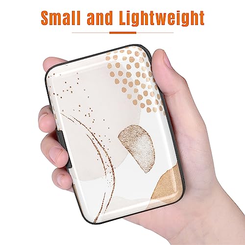 Image of Rimilak Aluminuml Credit Card Holder, Mini Credit Card Wallet RFID Blocking Slim Metal Hard Case for Women Men, Modern Art