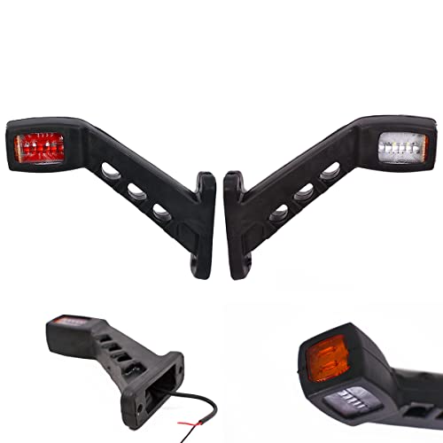 Formplas Lot de 2 feux de gabarit LED pour remorque, camion, voiture, 12 V 24 V, E20, longueur 185 mm