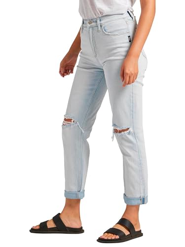 Silver Jeans Co. Women's 90s Boyfriend High Rise Straight Leg Jeans-Legacy2