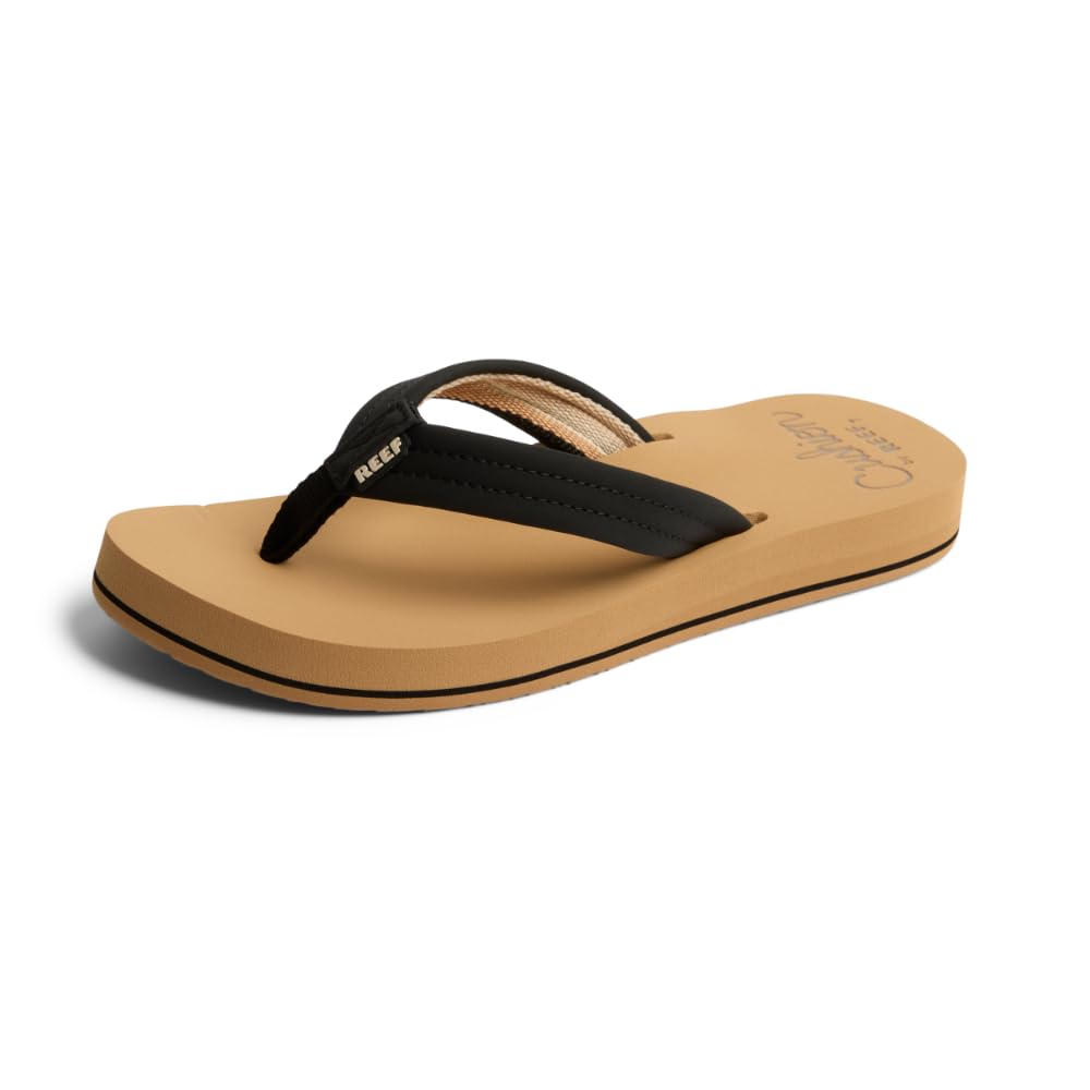 Reef Women's Cushion Breeze Flip-Flop, Black/Tan, 4.5 UK