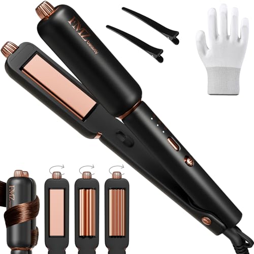 FMZ Flat Iron Hair Straightener Titanium Ceramic Straighteners for Women Rotating 4 in 1 - image 1