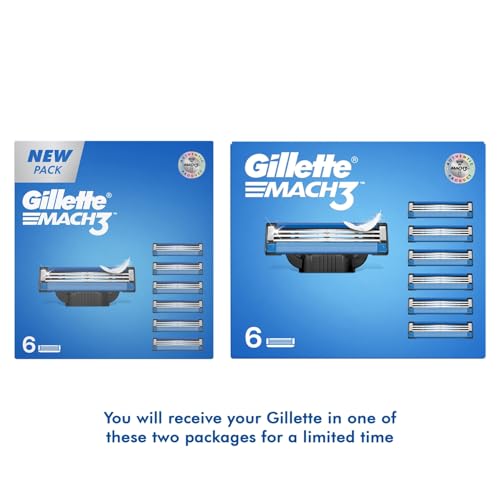 Image of Gillette Men Mach 3 Shaving Blades- Pack of 6 (Cartridges).