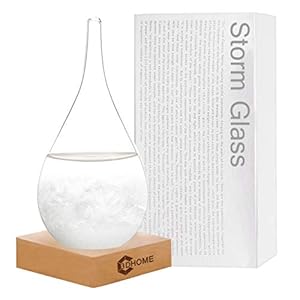 Storm Glass, Weather Forecaster Weather Station Fashion Creative Office Desktop and Home Decor Water Drop Glass Bottle…