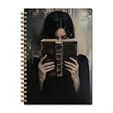 Xiyurlk Dark Academia Woman Reading Notebook, Reading Journal for Book Lover, Gifts for Readers Book Lovers Women, Moody Gothic Bookish Bookworm Spiral Notebook Journal, 5.5x8.3 Inch