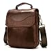 Borsello Uomo Pelle Vera Borsa da Uomo con Maniglia Vintage Borsa a Tracolla da Lavoro con Tracolla Rimovibile (Marrone)