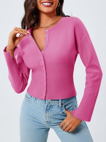 Image of Saodimallsu Womens Cropped Sweaters Cardigan