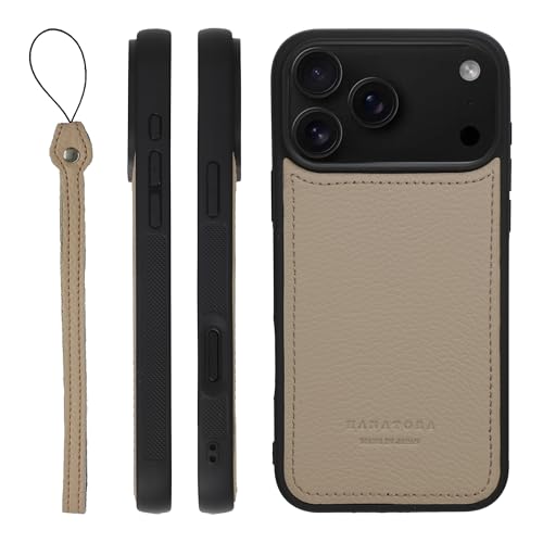 HANATORA for iPhone 17ProMax �P�[�X �{�v ���{�� �ϏՌ� �X�}�z�P�[�X �X�}�z �X�g���b�v �t�� �V�������N�J�[�t���U�[ �M�t�g �}�O�l�b�g�Ȃ� �x�[�W�� SPGJP-17ProMax-Beige